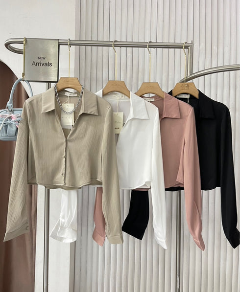 MATINEE Collar Down Crop Shirts